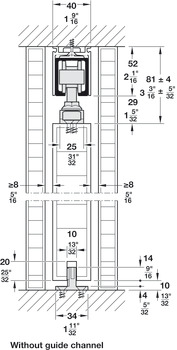 Mounting Profile, for Sliding Interior Doors, Hawa-Junior 80