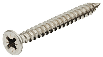 Hospa Screw, Chipboard, Countersunk Head with PZ Cross Slot, Fully Threaded, Stainless Steel