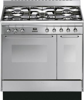 Cooker, Gas, with Double Oven, 900 mm, Smeg