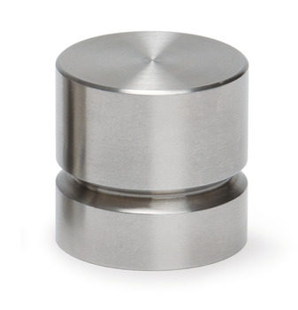 Furniture knob, Stainless steel, cylindrical, with groove