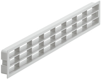 ventilation trims, plastic, with fixing clips, with louvres