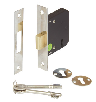 Deadlock, Mortice, 3 Lever, Deadbolt Operated by Key