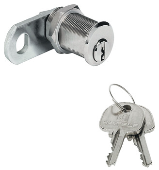 Cam lock, With pin tumbler cylinder, nut fixing, door thickness ≤21 mm