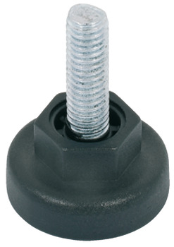 Base Leveller, with Hexagonal Nut and M8 x 22 mm Threaded Bolt, Plastic