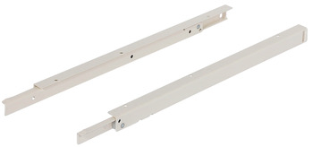 Roller runners, single extension, concealed, load-bearing capacity up to 30 kg, steel, side mounted, shelf runners