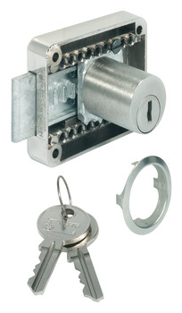 Deadbolt rim lock, With fixed plate cylinder, backset 15–40 mm (adjustable)
