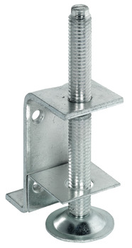 Plinth Adjusting Fitting, with Supporting Bracket, Load Capacity 130 kg, Steel