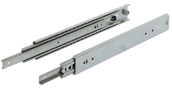 Ball bearing runners, full extension, load-bearing capacity up to 129 kg, steel, side mounting