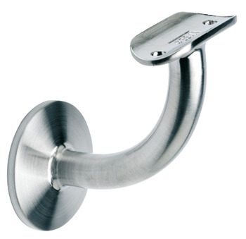 Hand rail support, with curved support, bar railing system