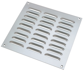 Ventilation Grille, Louvre Type, 229 x 229 mm, Surface Mounting, Brass
