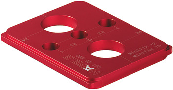 Drill Guide, Häfele Red Jig, for Minifix 12/15