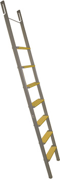Hook-in ladder, Aluminium, steps: Laminated veneer wood, beech