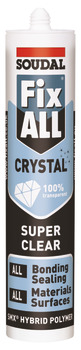 Super Clear Sealant and Adhesive, SMX Hybrid Polymer, Tube 290 ml, Soudal Fix All Crystal