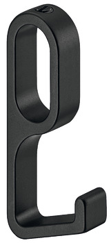 Hook, Aluminium, for OVA wardrobe rail 30 x 14 mm