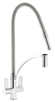 Mixer Tap, Dual Lever with Pull Out Spray, C-Spout, Abode Genio Professional