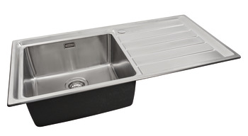 Sink, Stainless Steel 1.0 Bowl and Drainer, Häfele Veneto TM900