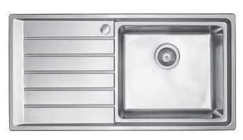 Sink, Stainless Steel 1.0 Bowl and Drainer, Häfele Veneto TM900